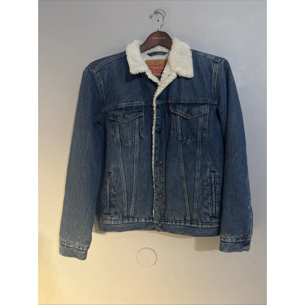 Levi's Sherpa Trucker Men's Button Jacket Denim Size Medium